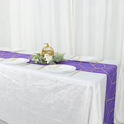 12"x108" Geometric Polyester Table Runner Wedding Linens