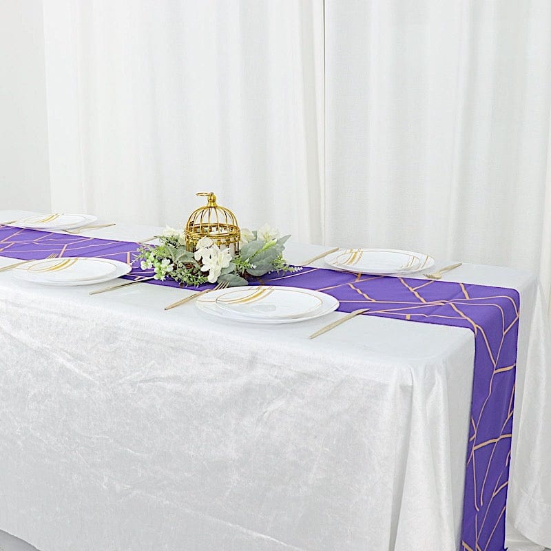 12"x108" Geometric Polyester Table Runner Wedding Linens