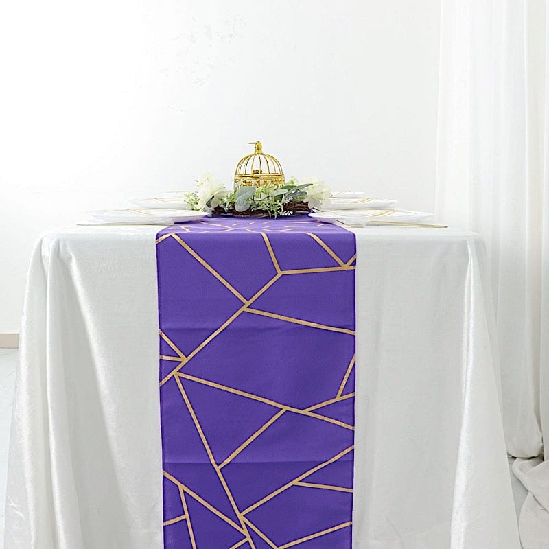 12"x108" Geometric Polyester Table Runner Wedding Linens
