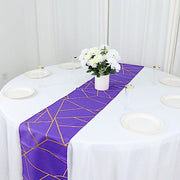 12"x108" Geometric Polyester Table Runner Wedding Linens
