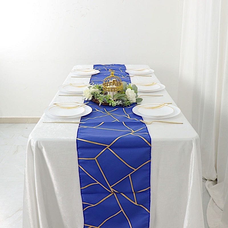 12"x108" Geometric Polyester Table Runner Wedding Linens