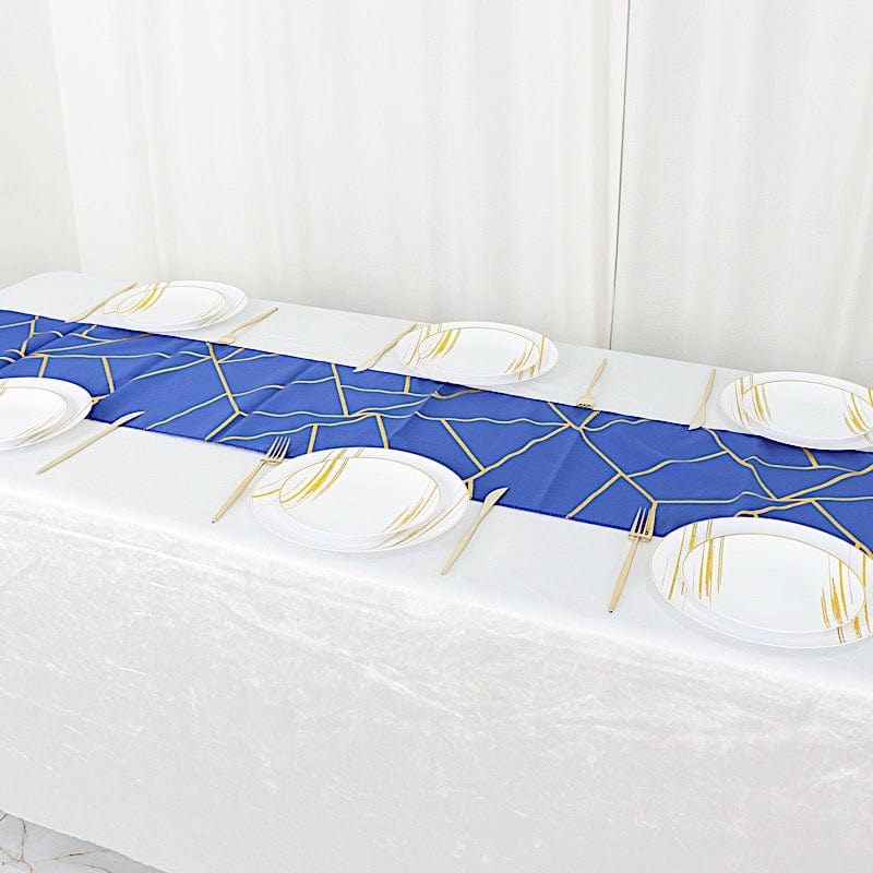12"x108" Geometric Polyester Table Runner Wedding Linens