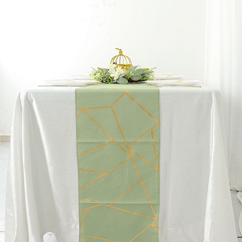 12"x108" Geometric Polyester Table Runner Wedding Linens