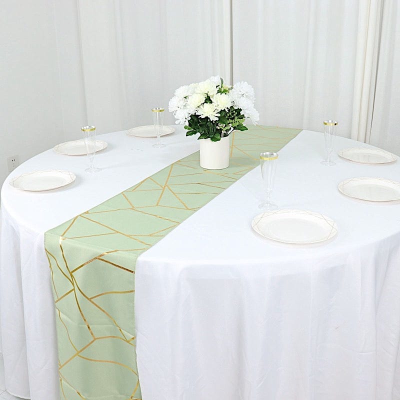 12"x108" Geometric Polyester Table Runner Wedding Linens
