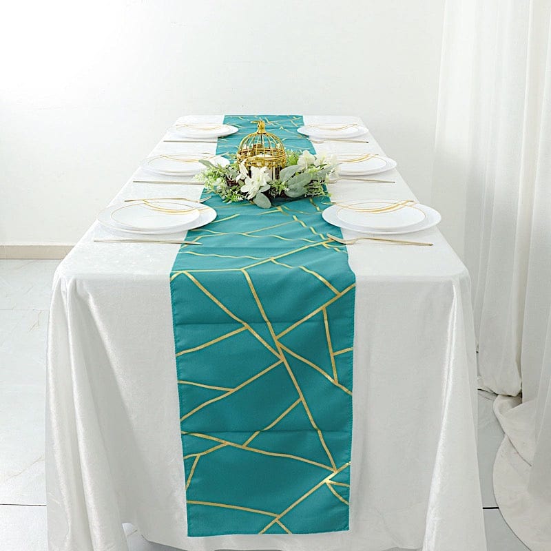 12"x108" Geometric Polyester Table Runner Wedding Linens