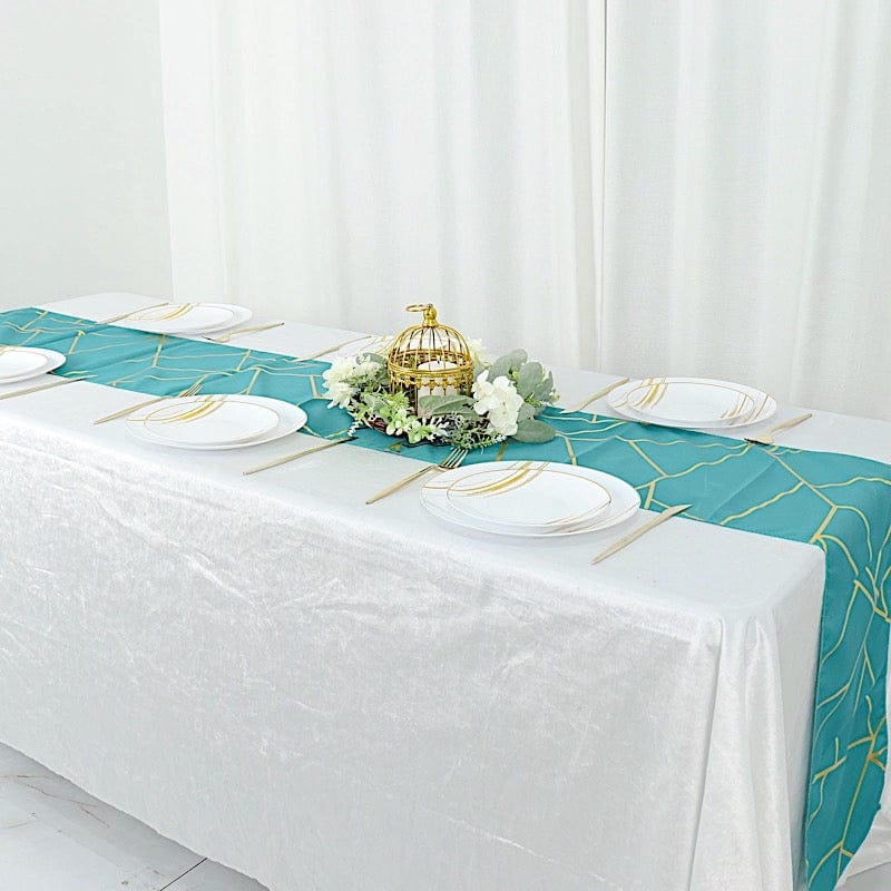 12"x108" Geometric Polyester Table Runner Wedding Linens