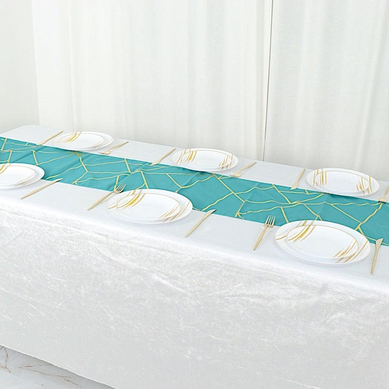 12"x108" Geometric Polyester Table Runner Wedding Linens