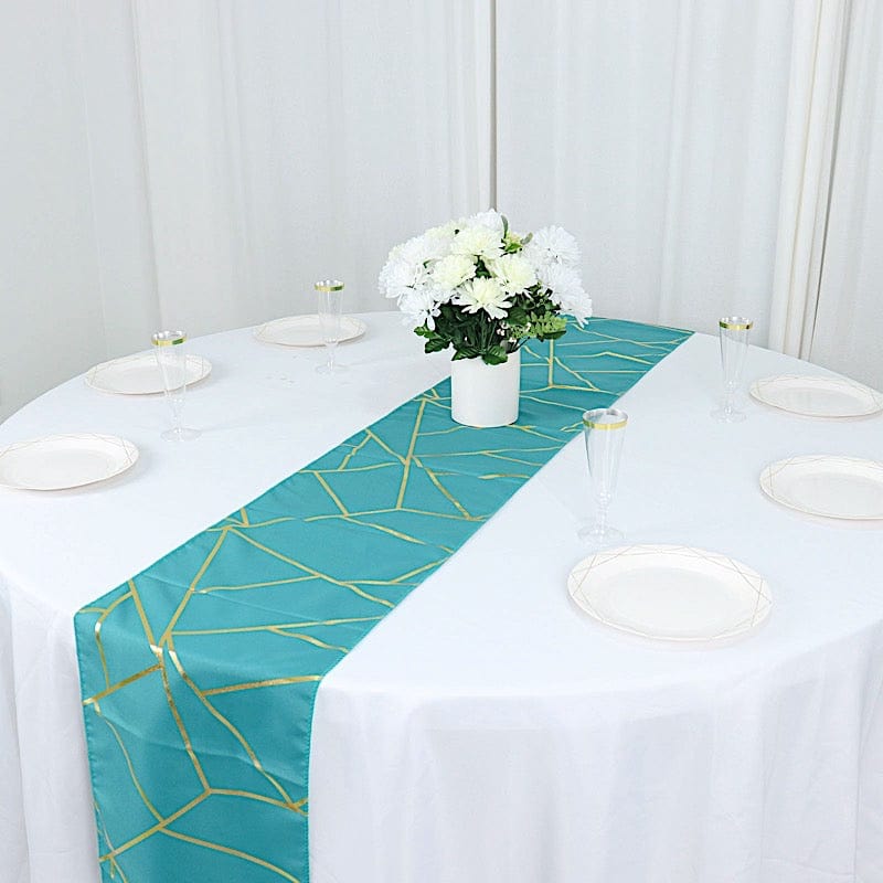12"x108" Geometric Polyester Table Runner Wedding Linens