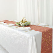 12"x108" Geometric Polyester Table Runner Wedding Linens