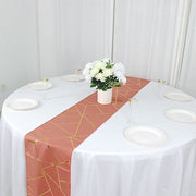 12"x108" Geometric Polyester Table Runner Wedding Linens