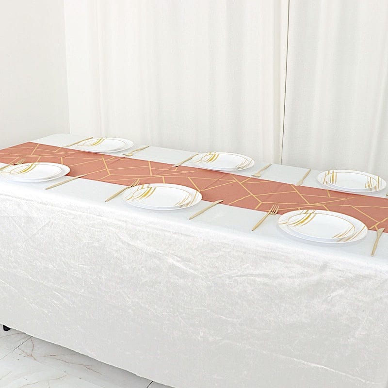 12"x108" Geometric Polyester Table Runner Wedding Linens
