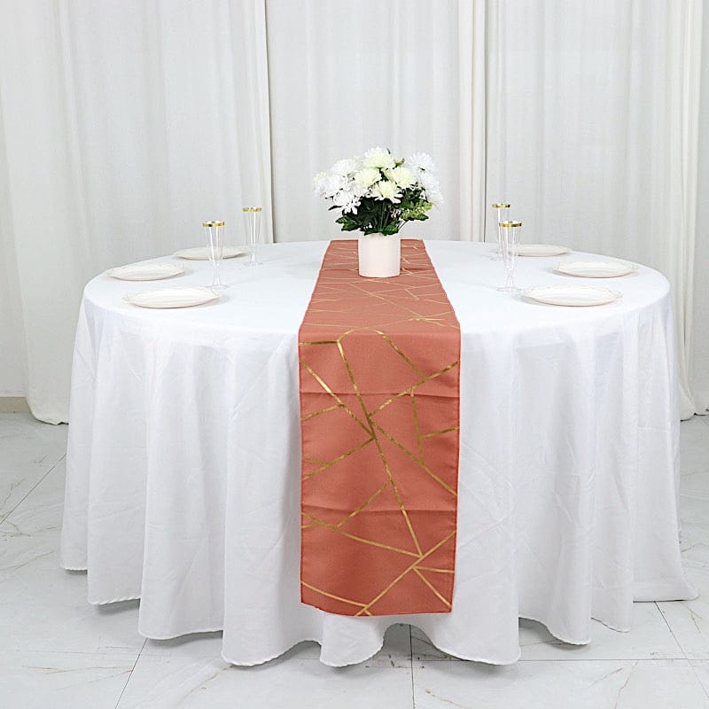 12"x108" Geometric Polyester Table Runner Wedding Linens