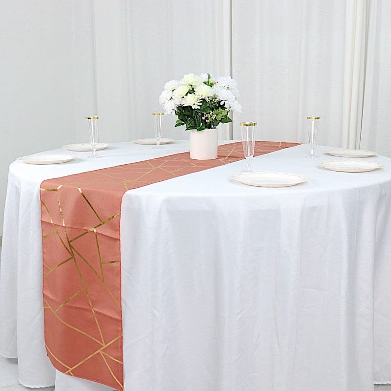 12"x108" Geometric Polyester Table Runner Wedding Linens