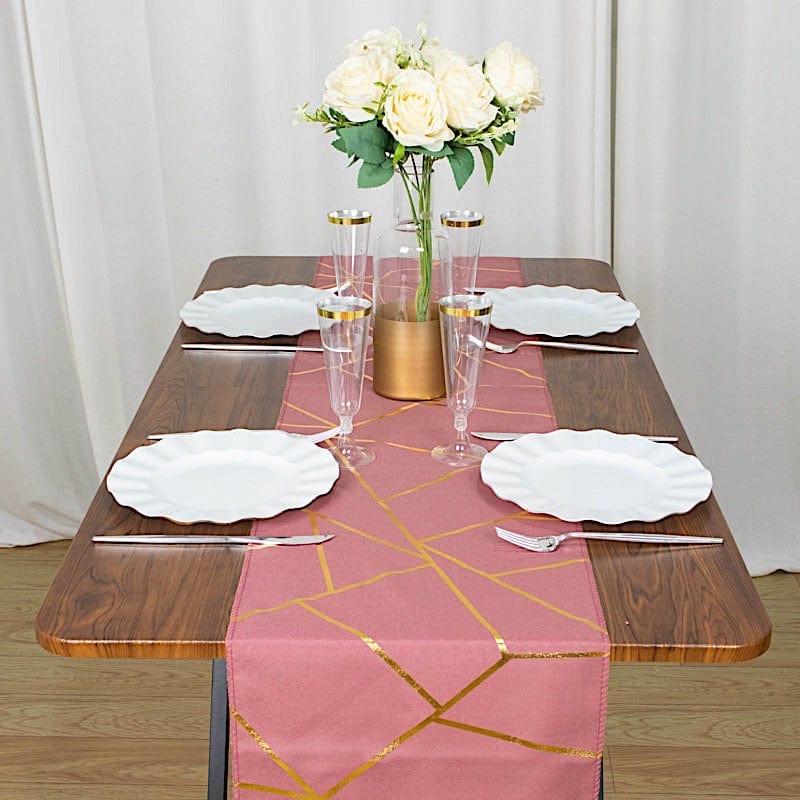 12"x108" Geometric Polyester Table Runner Wedding Linens
