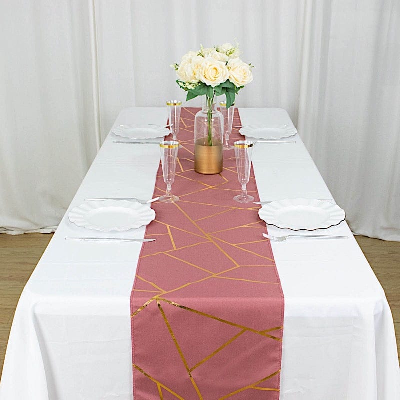 12"x108" Geometric Polyester Table Runner Wedding Linens