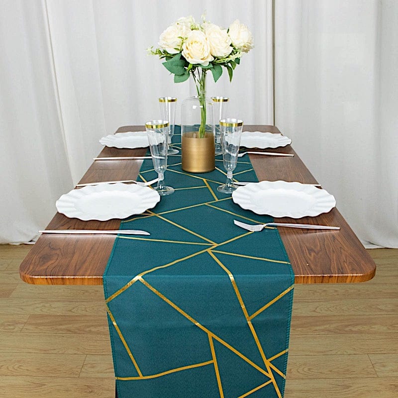 12"x108" Geometric Polyester Table Runner Wedding Linens