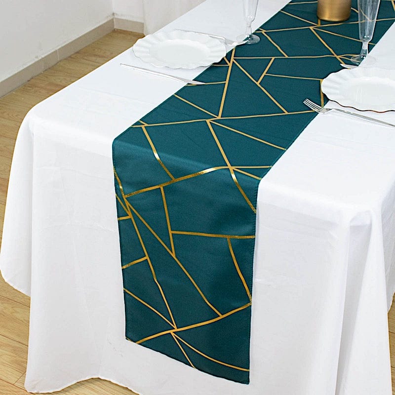12"x108" Geometric Polyester Table Runner Wedding Linens