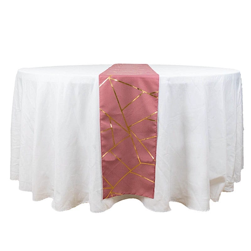 12"x108" Geometric Polyester Table Runner Wedding Linens