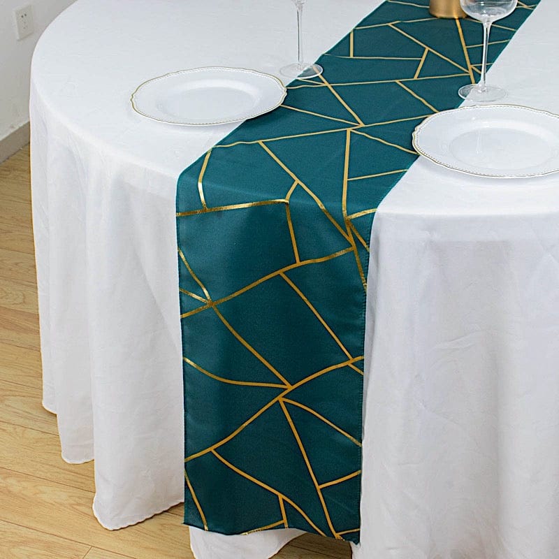 12"x108" Geometric Polyester Table Runner Wedding Linens