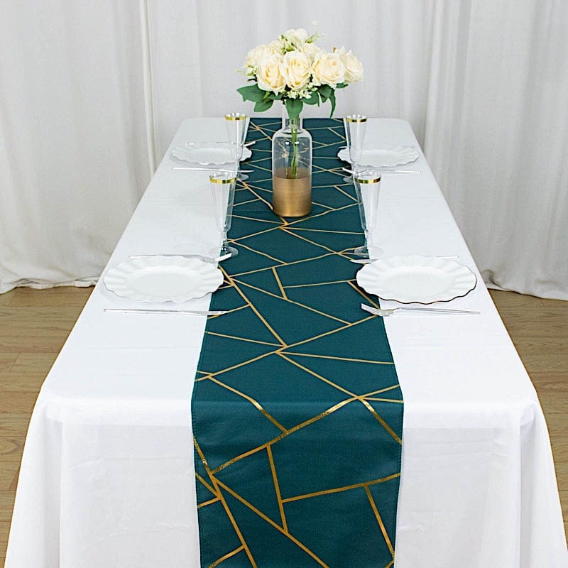 12"x108" Geometric Polyester Table Runner Wedding Linens
