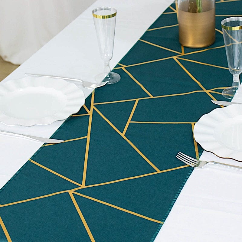 12"x108" Geometric Polyester Table Runner Wedding Linens