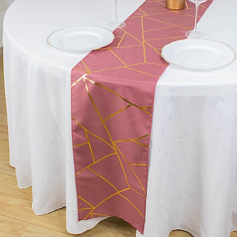 12"x108" Geometric Polyester Table Runner Wedding Linens