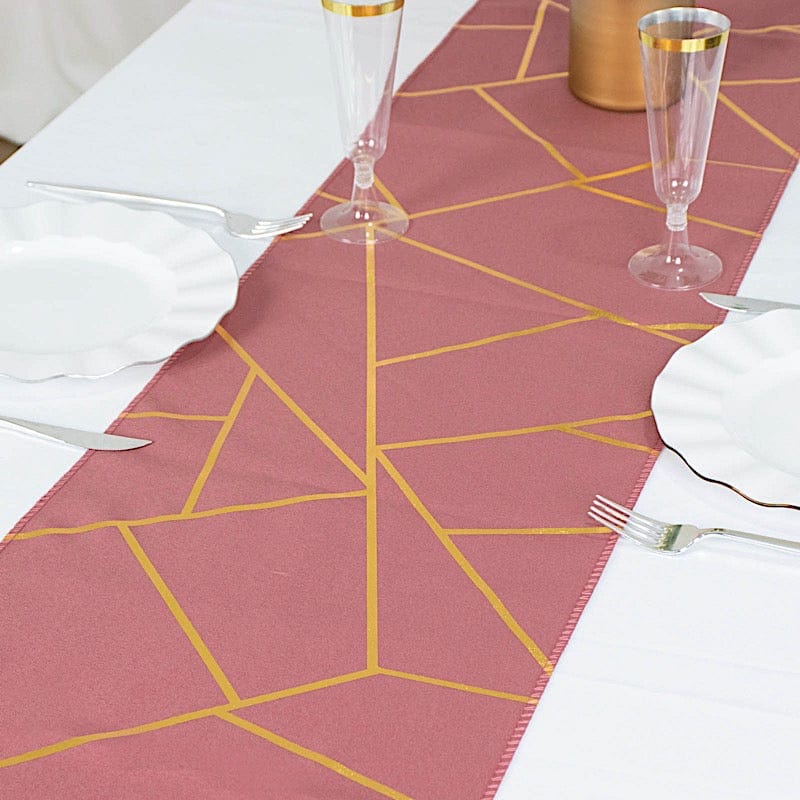 12"x108" Geometric Polyester Table Runner Wedding Linens