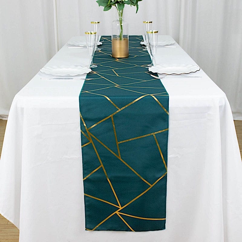 12"x108" Geometric Polyester Table Runner Wedding Linens