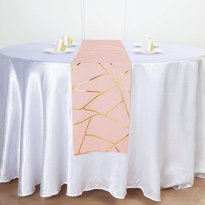 12"x108" Geometric Polyester Table Runner Wedding Linens RUN_FOIL_046_G