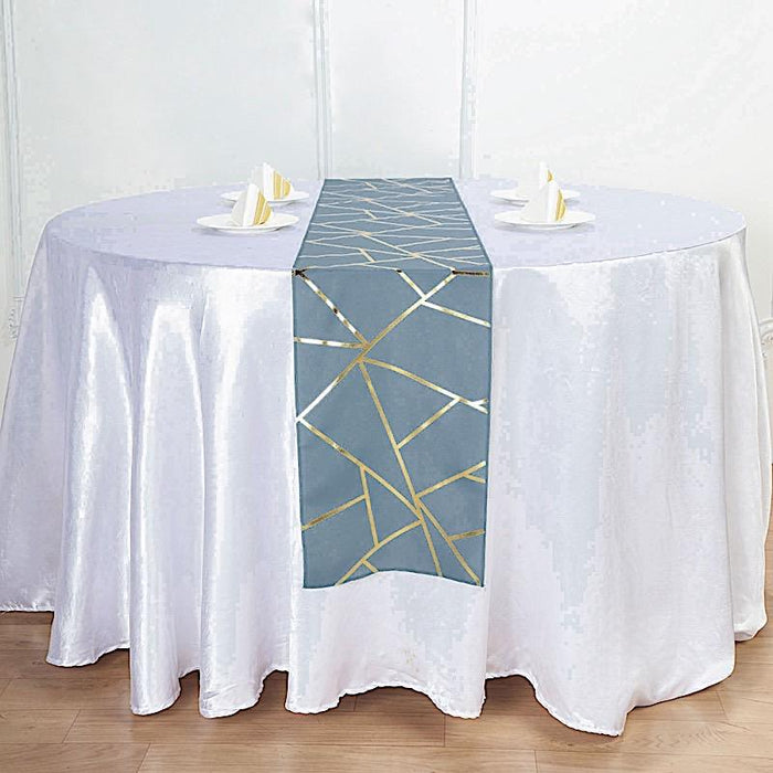 12"x108" Geometric Polyester Table Runner Wedding Linens RUN_FOIL_086_G