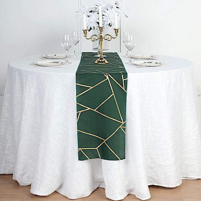 12"x108" Geometric Polyester Table Runner Wedding Linens RUN_FOIL_HUNT_G