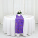 12"x108" Geometric Polyester Table Runner Wedding Linens RUN_FOIL_PURP_G
