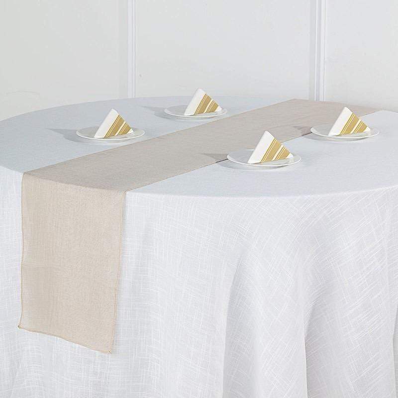 12"x108" Premium Faux Burlap Polyester Table Runner