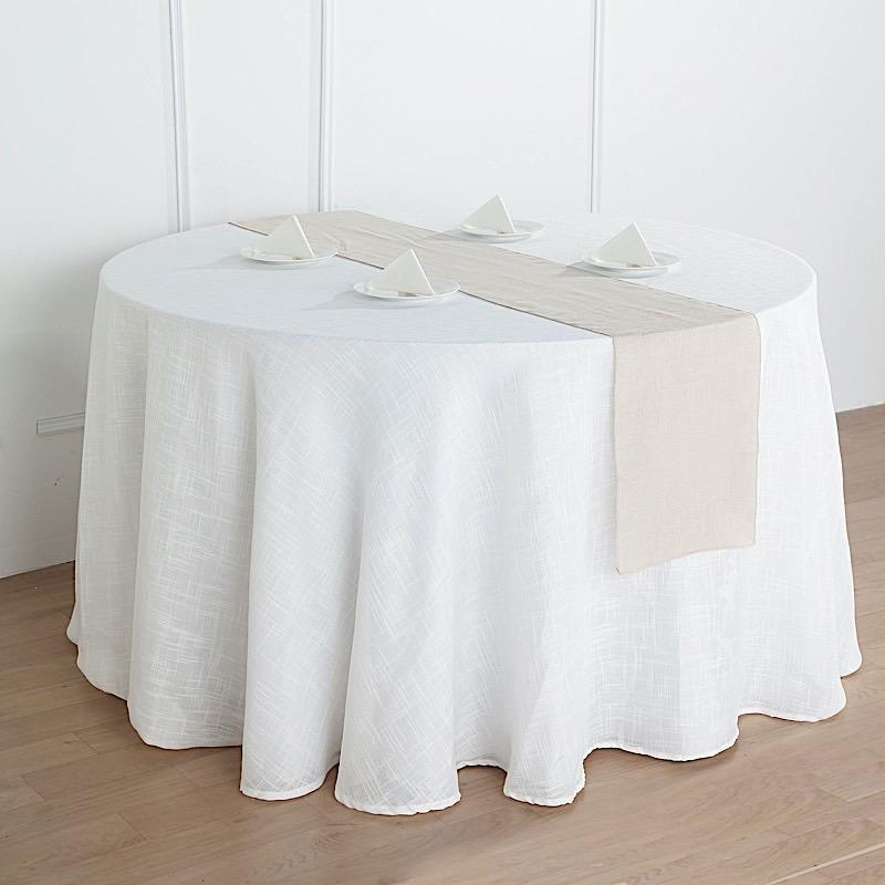 12"x108" Premium Faux Burlap Polyester Table Runner