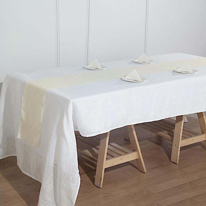 12"x108" Premium Faux Burlap Polyester Table Runner