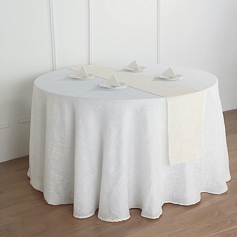 12"x108" Premium Faux Burlap Polyester Table Runner