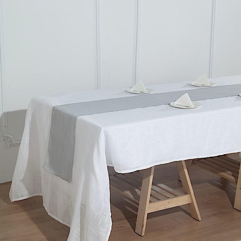 12"x108" Premium Faux Burlap Polyester Table Runner