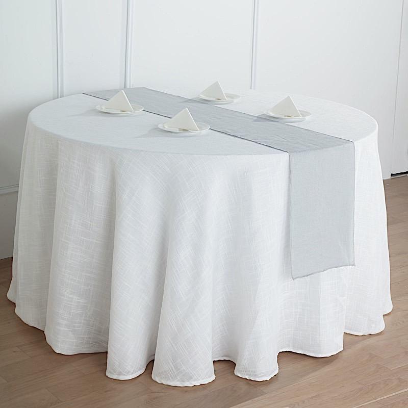 12"x108" Premium Faux Burlap Polyester Table Runner