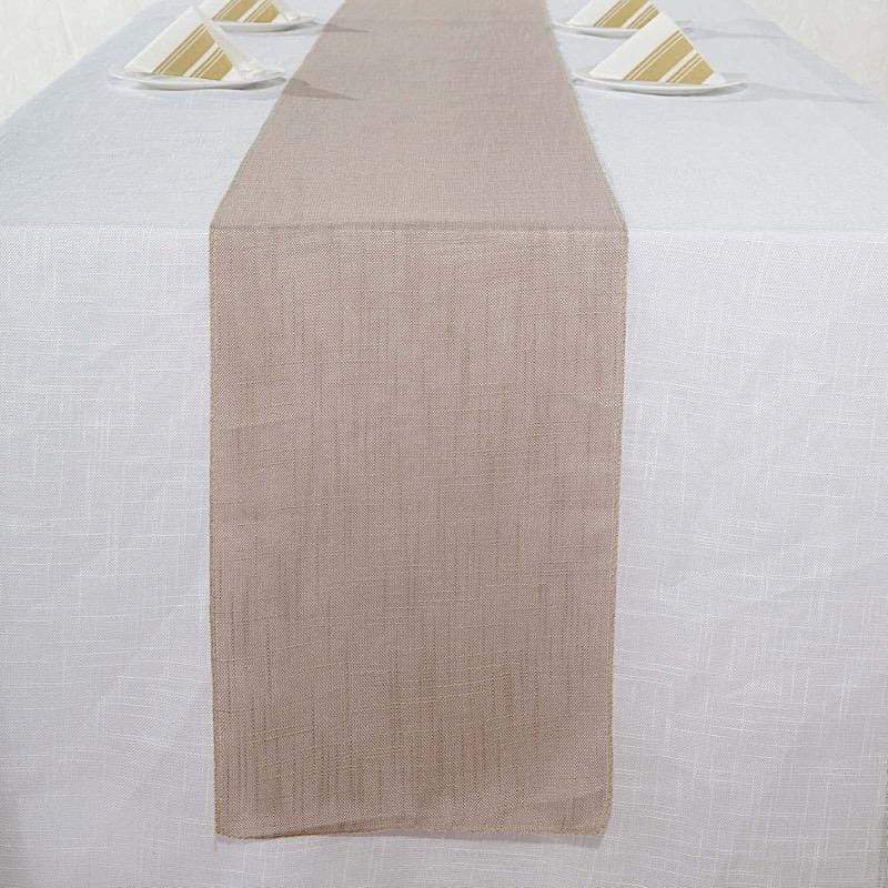 12"x108" Premium Faux Burlap Polyester Table Runner