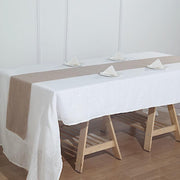 12"x108" Premium Faux Burlap Polyester Table Runner