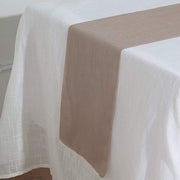 12"x108" Premium Faux Burlap Polyester Table Runner
