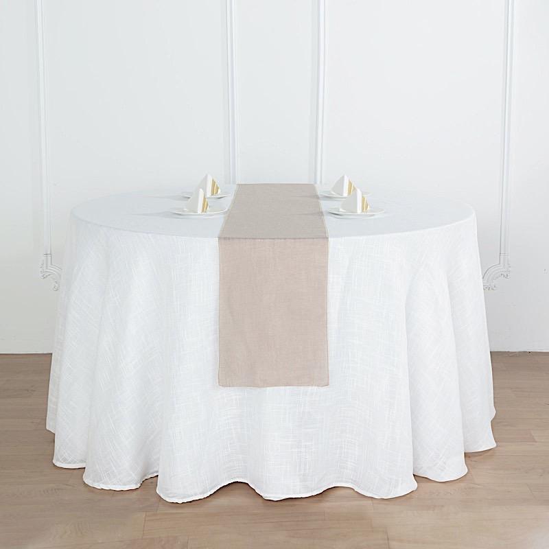 12"x108" Premium Faux Burlap Polyester Table Runner