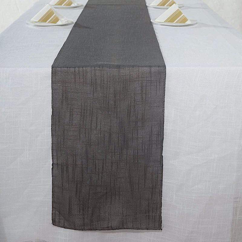 12"x108" Premium Faux Burlap Polyester Table Runner