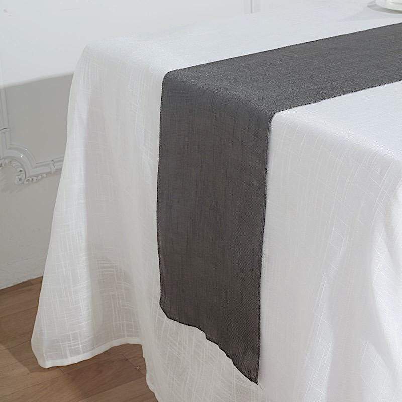 12"x108" Premium Faux Burlap Polyester Table Runner