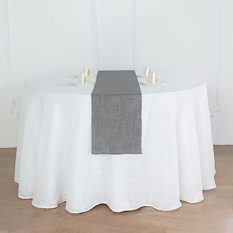 12"x108" Premium Faux Burlap Polyester Table Runner