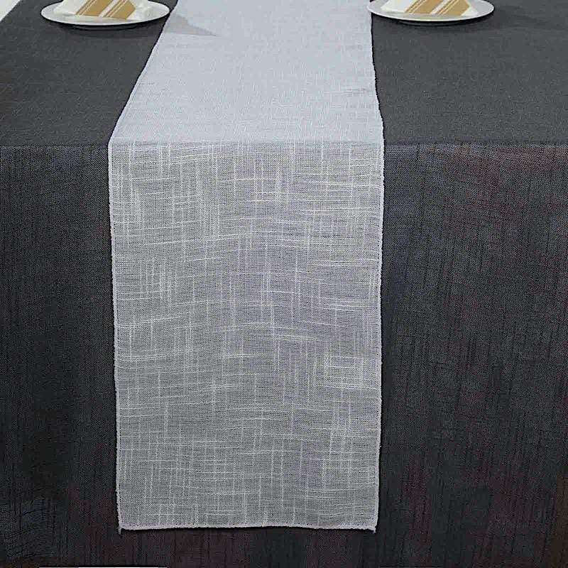 12"x108" Premium Faux Burlap Polyester Table Runner