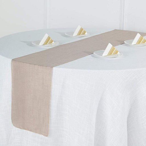 12"x108" Premium Faux Burlap Polyester Table Runner RUN_JUTE02_063