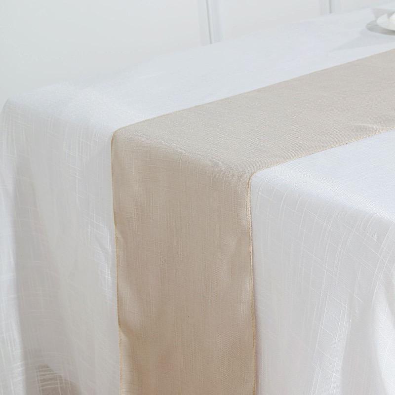 12"x108" Premium Faux Burlap Polyester Table Runner RUN_JUTE02_081