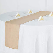 12"x108" Premium Faux Burlap Polyester Table Runner RUN_JUTE02_NAT