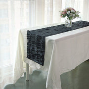 12"x108" Taffeta Table Runner with 3D Leaves Petals Design